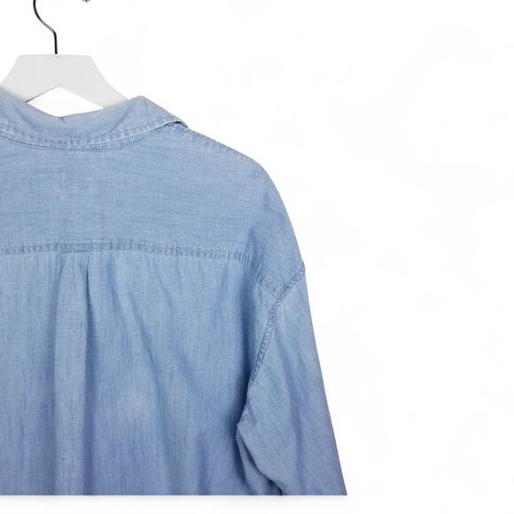 LEVI'S Chambray Relaxed Fit Workshirt Light Blue Cotton Tencel Blend- Size Large - Picture 5 of 9